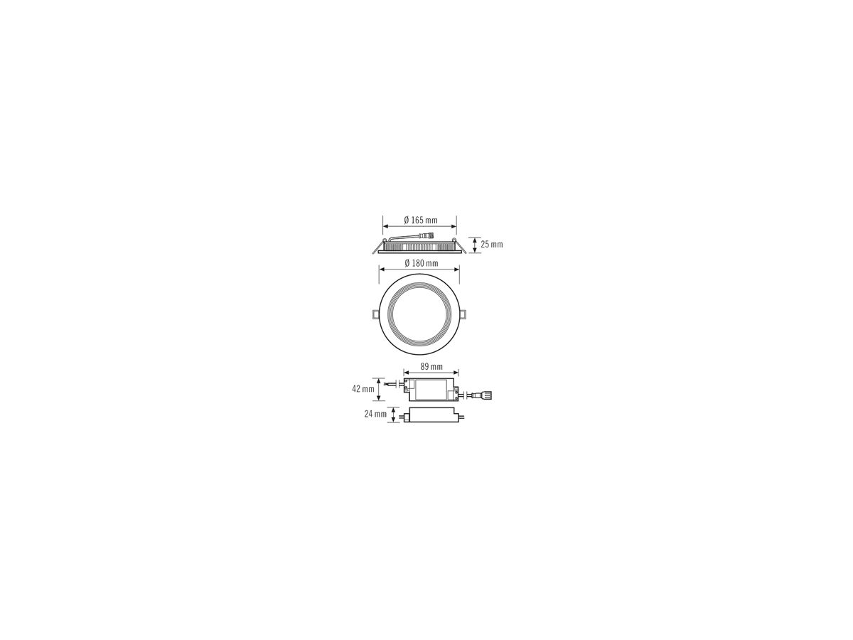 LED-Downlight ESYLUX ELSA-2 Ø180 ON/OFF 9W 3000K, 850lm, weiss