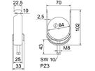 Schnellverleger BET 2056 H-Fuss Metall 58…64mm 1×Kabel A2 1.4301