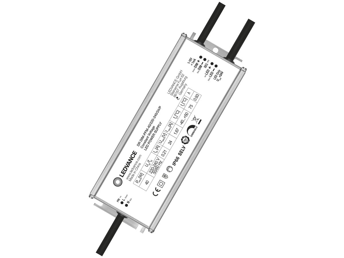 LED-Konverter LDV 1…10V DIM OUTDOOR PERFORMANCE 40W 24V 179×63×38mm IP66
