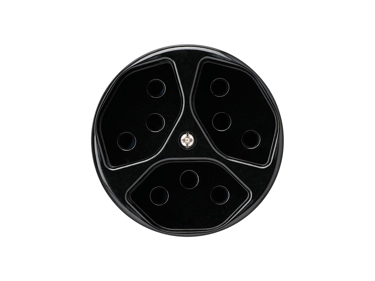 Einsatz zu UP-Steckdose basico 3×Typ 13 schwarz