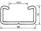 Profilschiene Almatec AN 29 29×15×3000mm Aluminium
