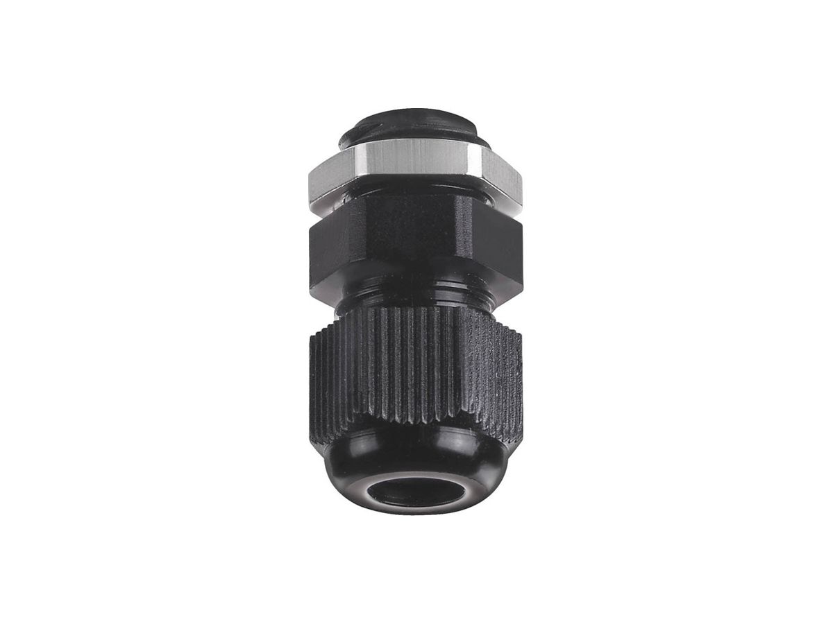 Kabelverschraubung WERMA, M12×1.5 mit Mutter, für Signalsäule, schwarz