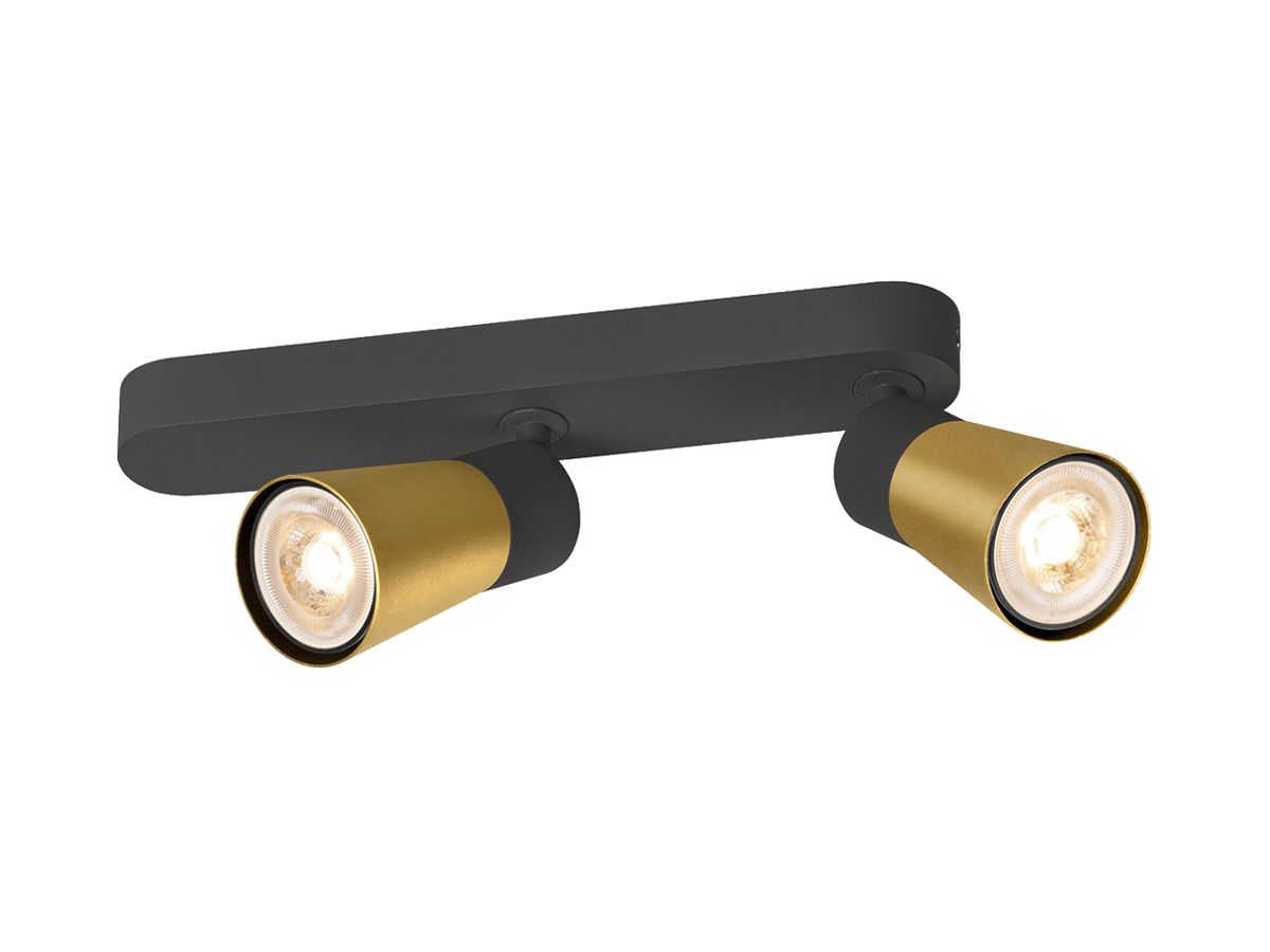 Spot SLV PURI 2.0 Cone CW GU10 2×6W DIM 258×42×138mm schwarz/gold