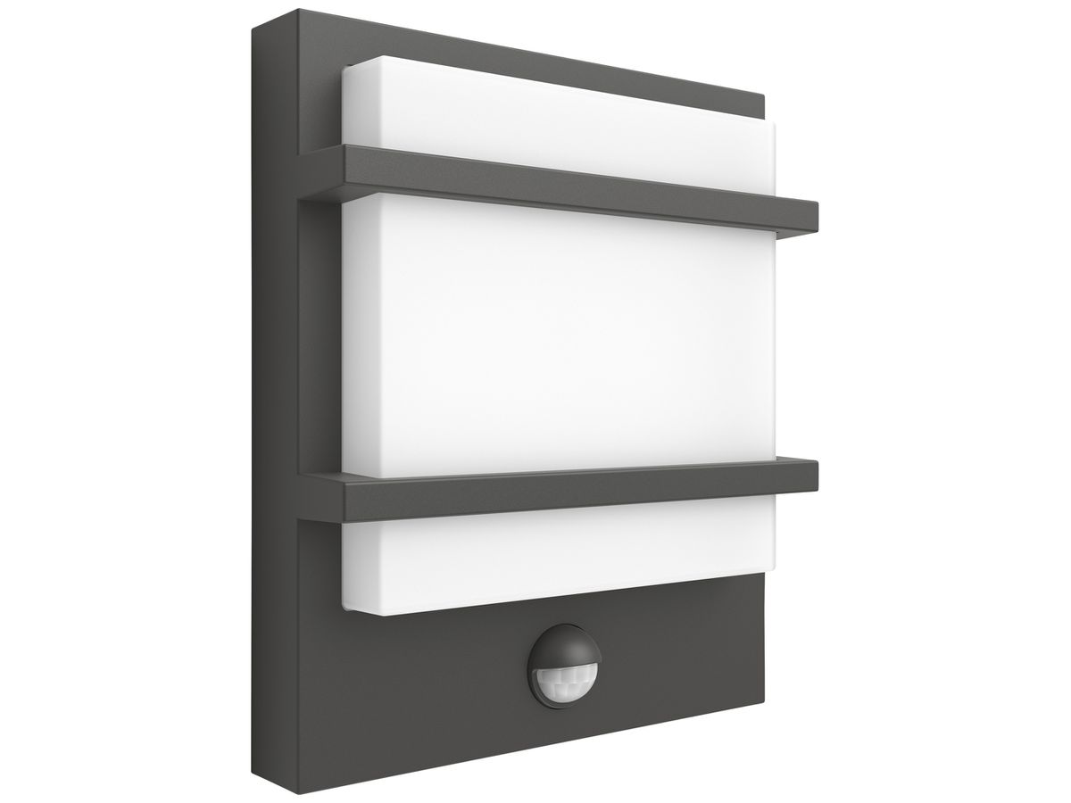 LED-Wandleuchte Philips Petronia IR SEN 3.8W 800lm 827 IP44 anthrazit