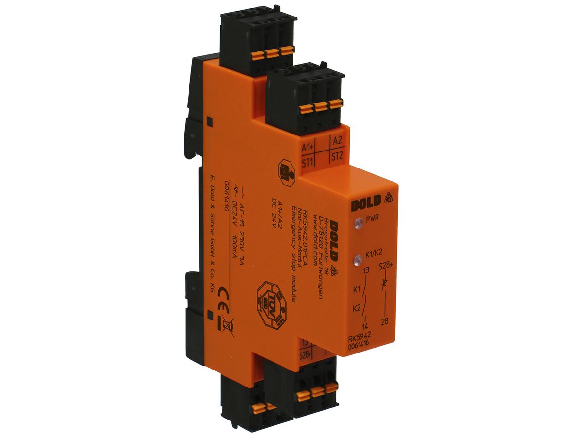 REG-Sicherheitsrelais Dold RK5942.01PCA NOT-AUS 24VDC 1NO+1NO 5A