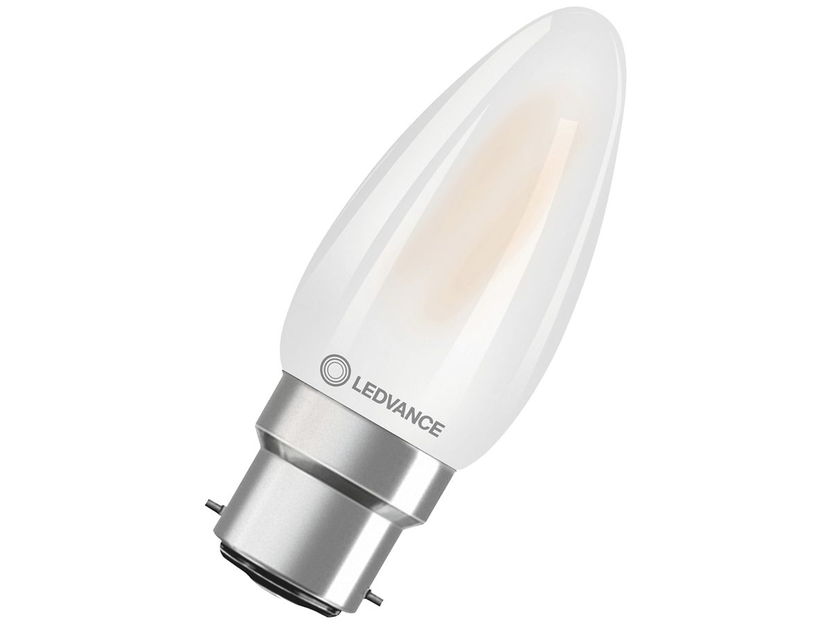 LED-Lampe LEDVANCE CLAS B B22d 3.4W 470lm 2700K DIM Ø35×91mm B10.5 mattiert