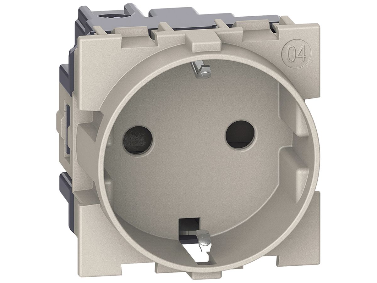 Steckdose Living Now Schuko mit Schraubklemmen 2 Module 16A sand
