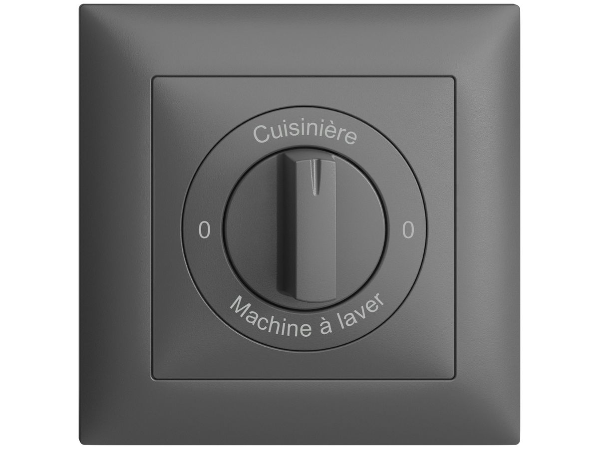 Frontset 0-Cuisinière-0-Machin à laver EDIZIOdue 88×88mm dunkelgrau