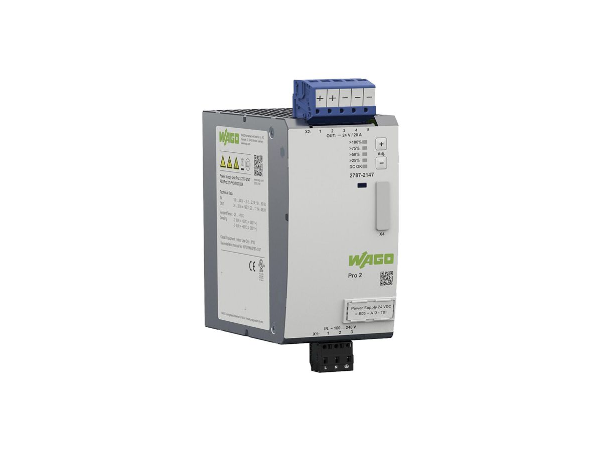 EB-Stromversorgung WAGO Pro 2 90…264V 24…28V 20A 480W