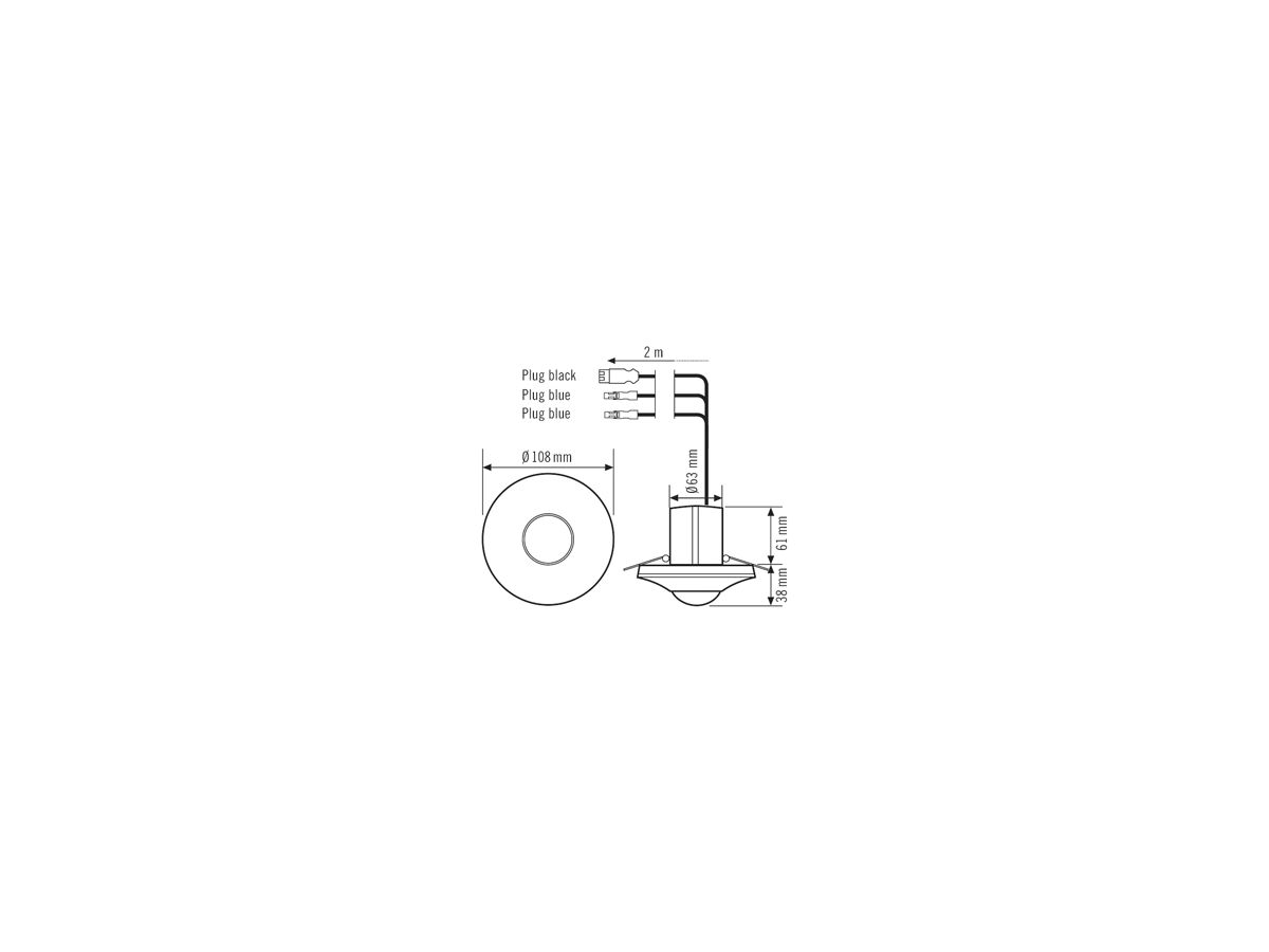 UP-Präsenzmelder ESYLUX PD-C 360i/8 DUO DALI mit WINSTA Code A/I, weiss