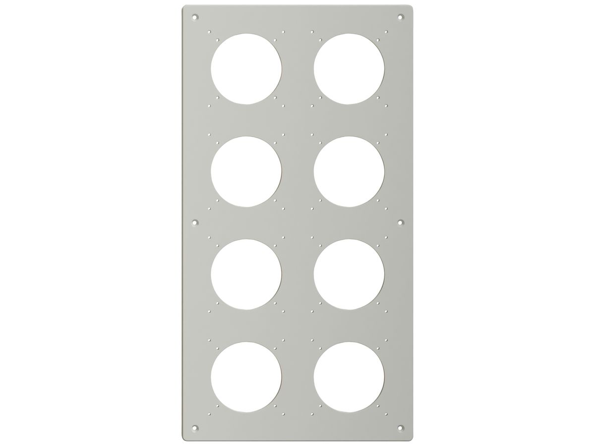 Montageplatte Feller NEVO SNAPFIX® 4×2 Ø69mm 225×425mm grau