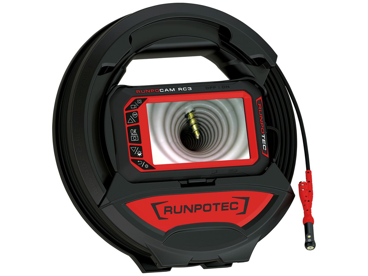 Inspektionskamera Runpotec RunpoCam RC3 biegsam Ø13×15000mm 1920 1080 IP67