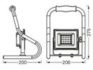 LED-Strahler LDV LED WORKLIGHT BATTERY 10W 800lm 4000K IP44 orange 4h