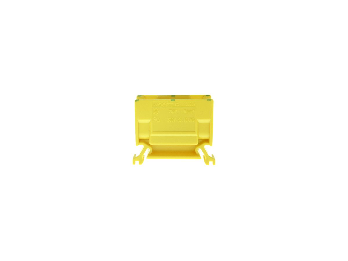 Abzweigklemme Woertz 2.5…6mm² 41A 750V Schraubanschluss 2×1 TH35 grün/gelb