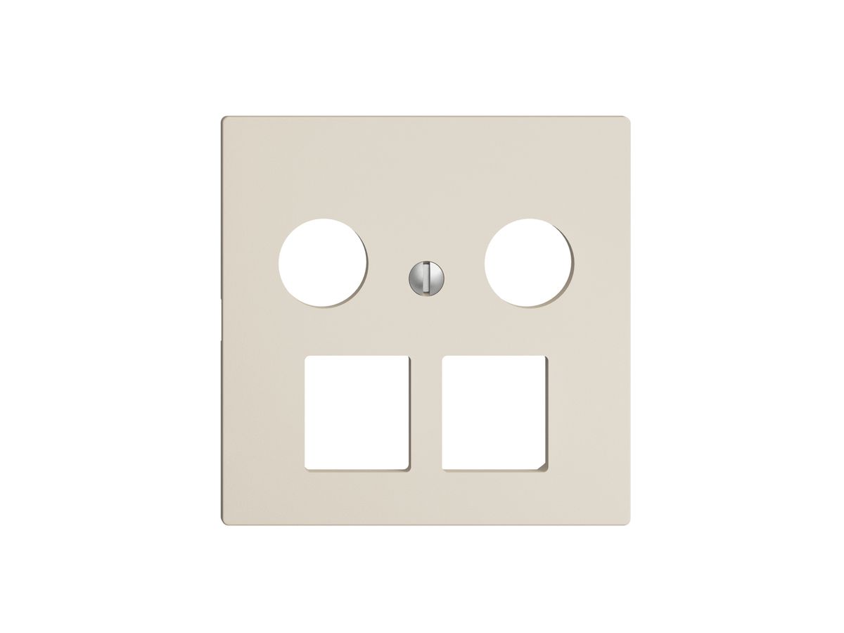 Abdeckset EDIZIOdue F, f.Multimediadose 5…2000MHz, f.2×RJ45 Keystone crema