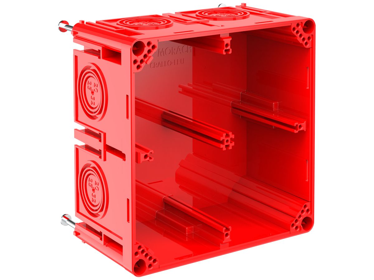 Schalungskasten CRALLO-LEU 138×138×73mm 2×2 Halogenfrei rot