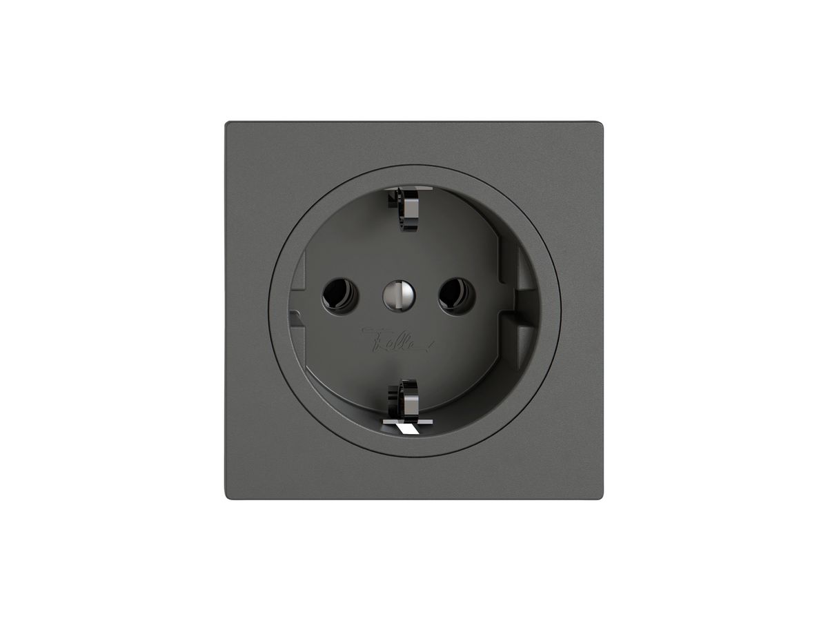 Steckdose EDIZIO.liv SNAPFIX® SCHUKO 16A 230V 60×60mm dunkelgrau