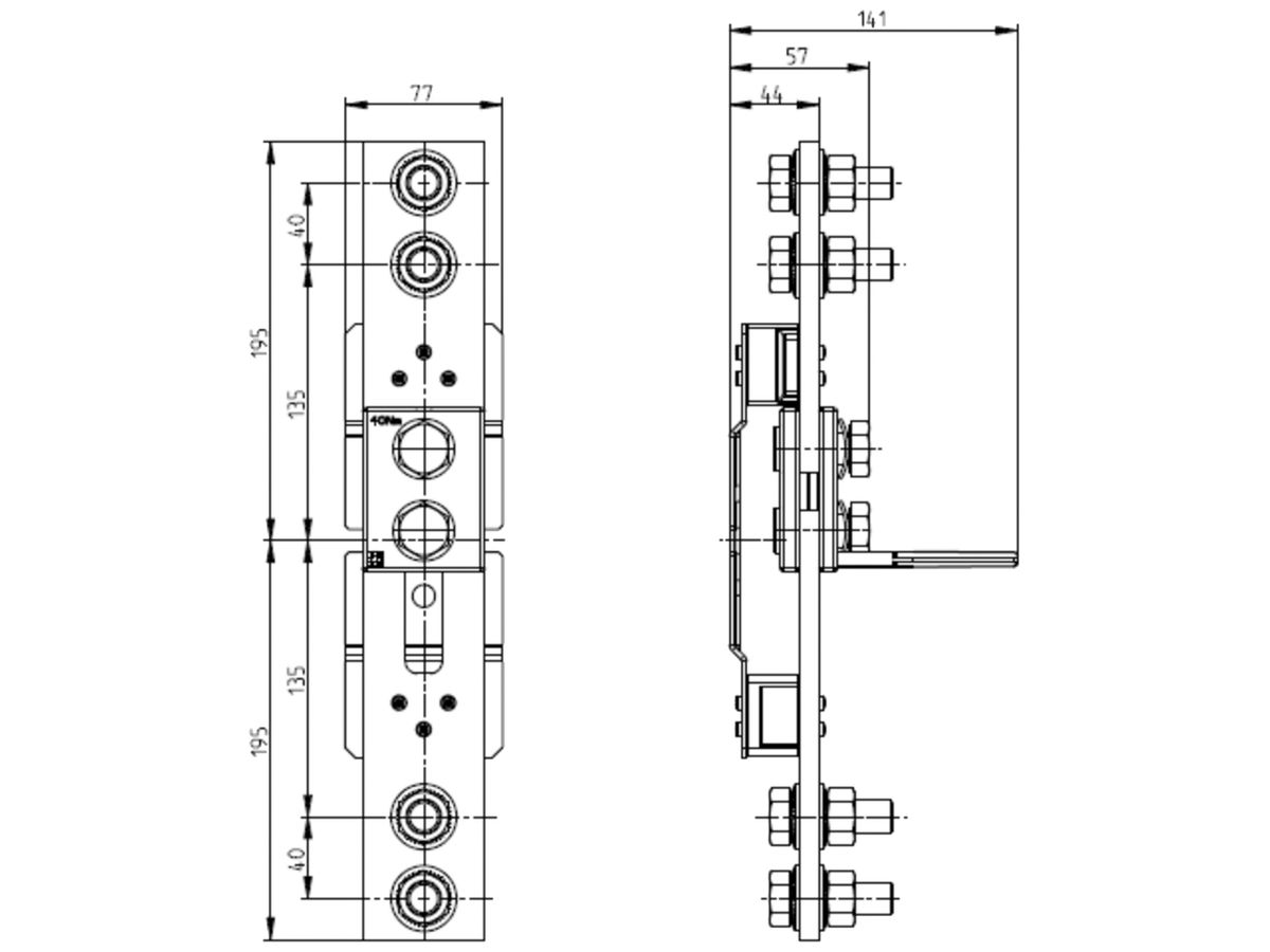 Neutralleitertrenner Weber 2250A für Einzelmontage Schraubbefestigung