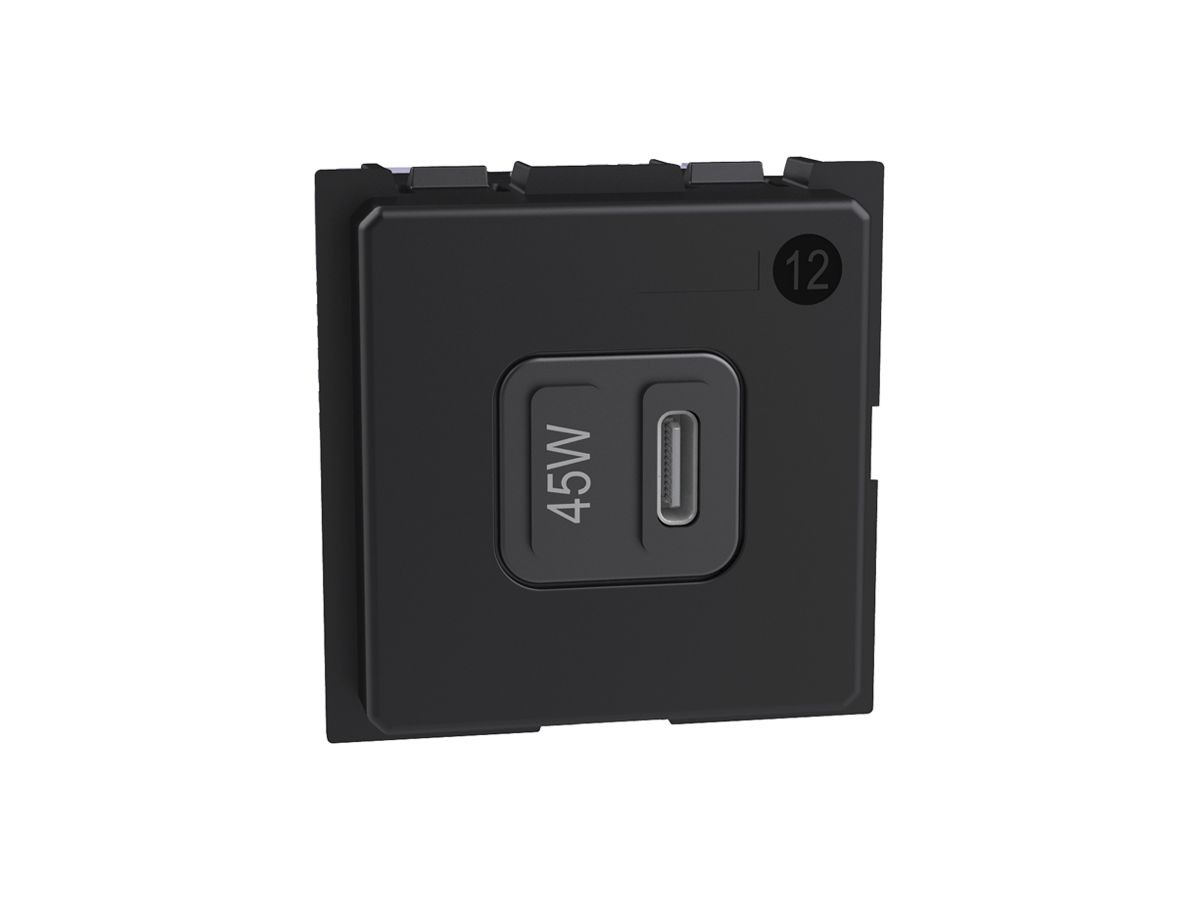 EB-USB-Ladesteckdose Legrand Living Now 1×Typ C 3000mA 5…20V schwarz