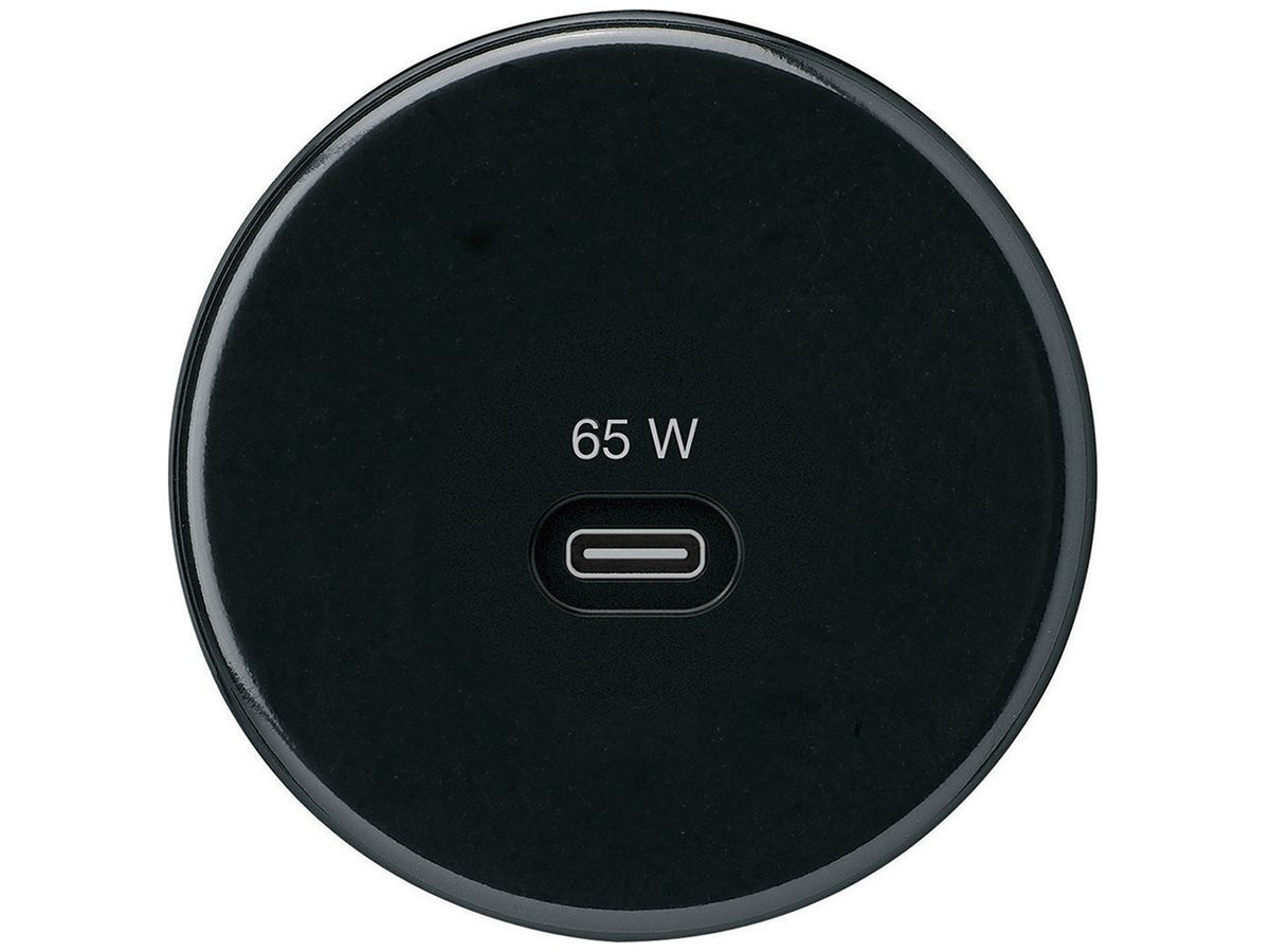 USB-Ladesteckdose Hager basico Typ C 65W 3250mA schwarz