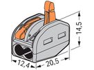 Leuchtenklemme WAGO 2P 0.08…2.5mm² grau