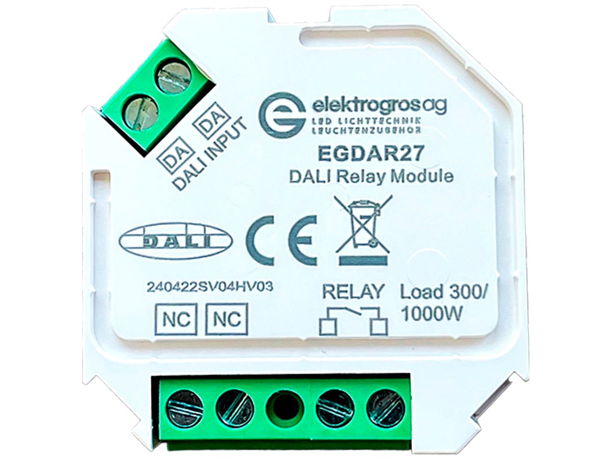 EB-Relaismodul Elektrogros DALI2 EGDAR27 DALI 1-Kan 4.3A 1000W 100…240V IP20