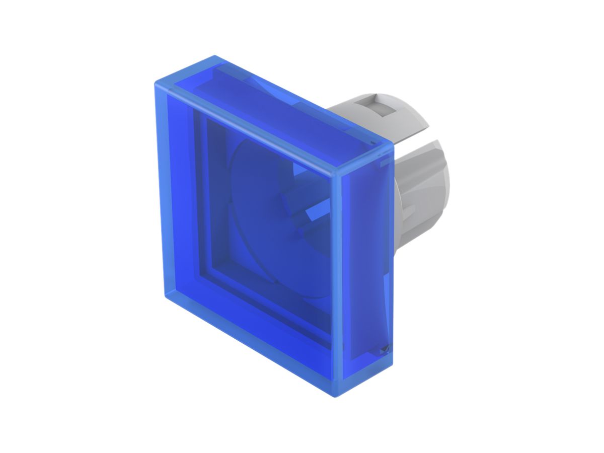 Druckhaube EAO61 20×20mm flach transparent, blau