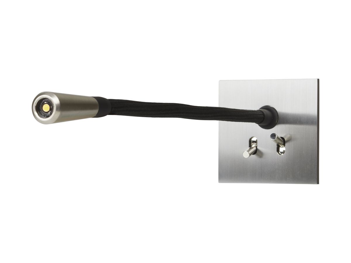 UP-LED-Leseleuchte Legrand Arnould 1W 3000K Flexarm+Schalter Sch 3+3, Stahl geb.