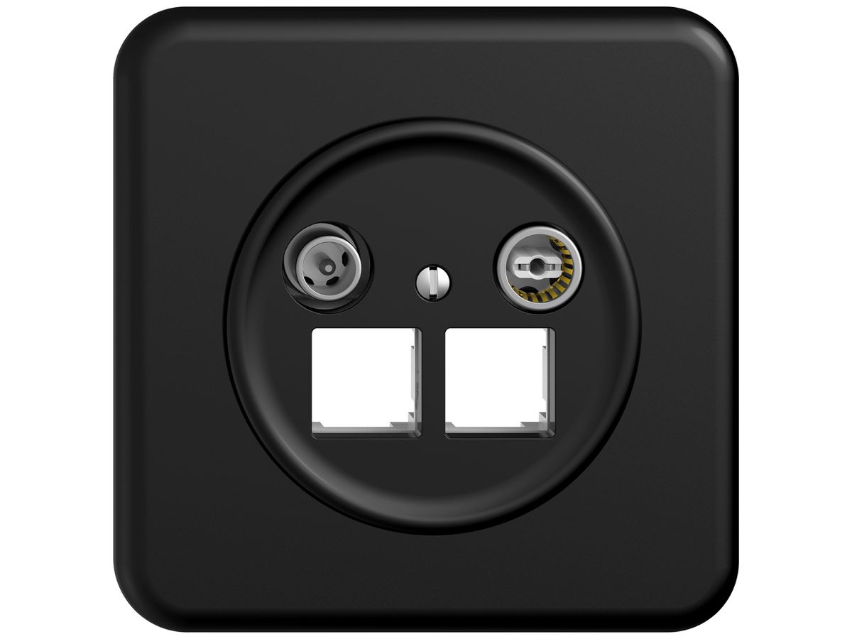 UP-Multimediadose TV-R STANDARDdue SNAPFIX® EASYNET f.2×RJ45 S-One 19dB sz