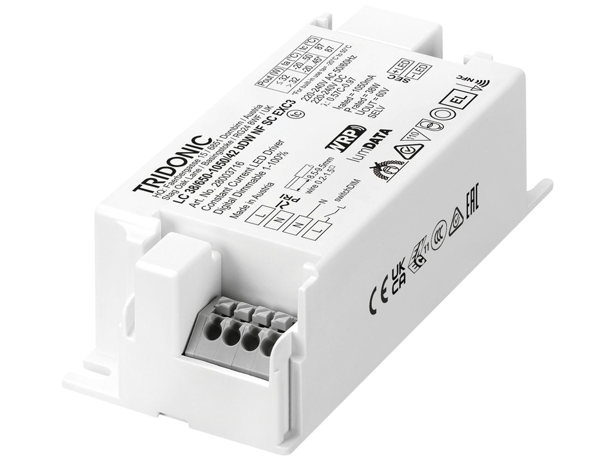 LED-Konverter Tridonic LC 27.3…38W 650…1050mA DIM