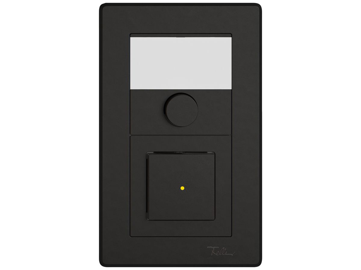 UP-Kombination EDIZIO.liv SNAPFIX® 2×1 156×96mm Schliesser+Wechsler bel.schwarz