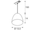 Pendelleuchte SLV PARA CONE GU10 35W 1-Ph.-Adapter Ø135mm Kupfer
