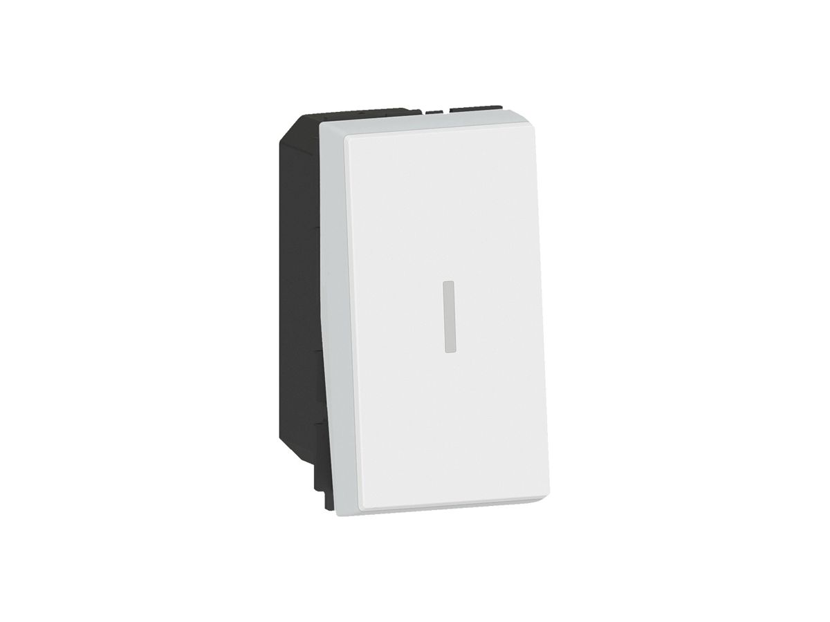 Wippschalter MOS Schema 3 2L mit Klemme für N 1 Modul weiss