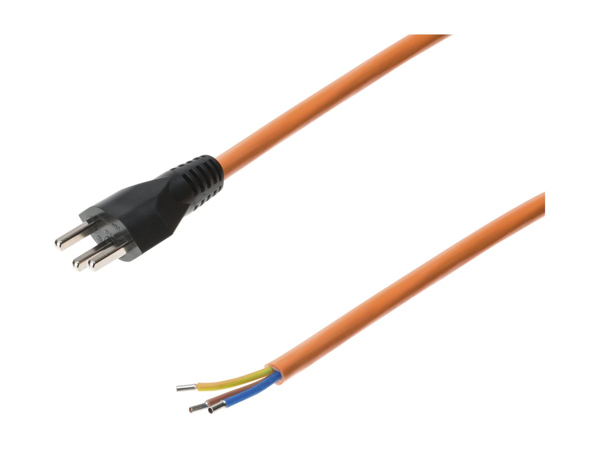 Anschlusskabel 3×1.5mm² 10m PUR Stecker T23 angespritzt orange