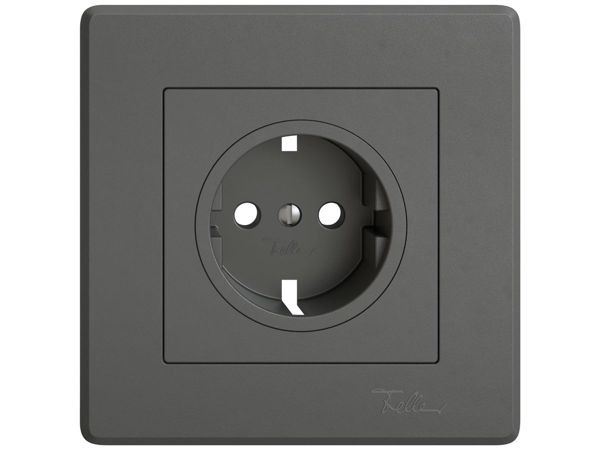 Abdeckset EDIZIO.liv für SCHUKO 96×96mm dunkelgrau