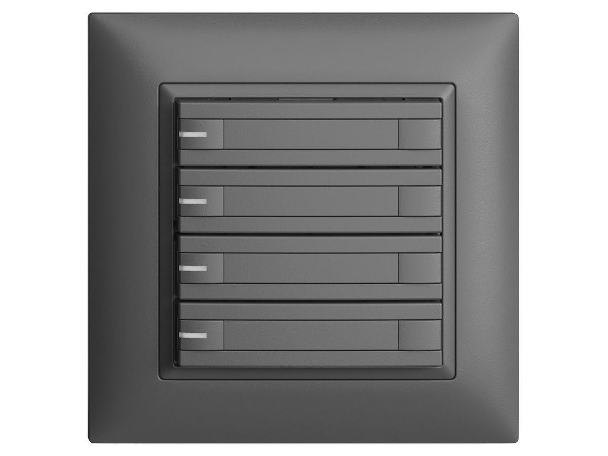 UP-KNX-Taster RGB EDUE FMI, 250mW, m.RGB-LED, m.Papier, 4×Taste, 2×Tastenb., dgu