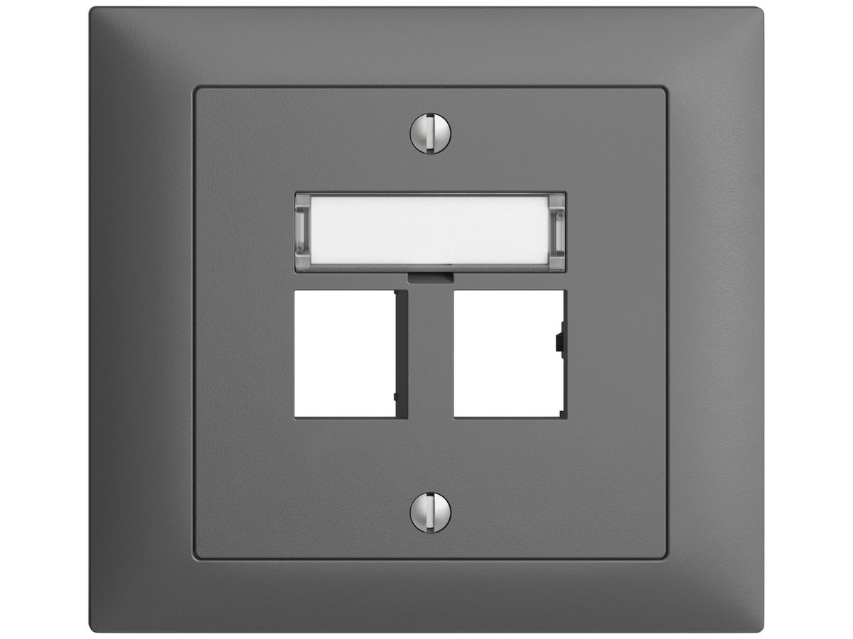 EB-Montageset EDIZIOdue Geradeauslass, für 2×RJ45 freenet, dunkelgrau