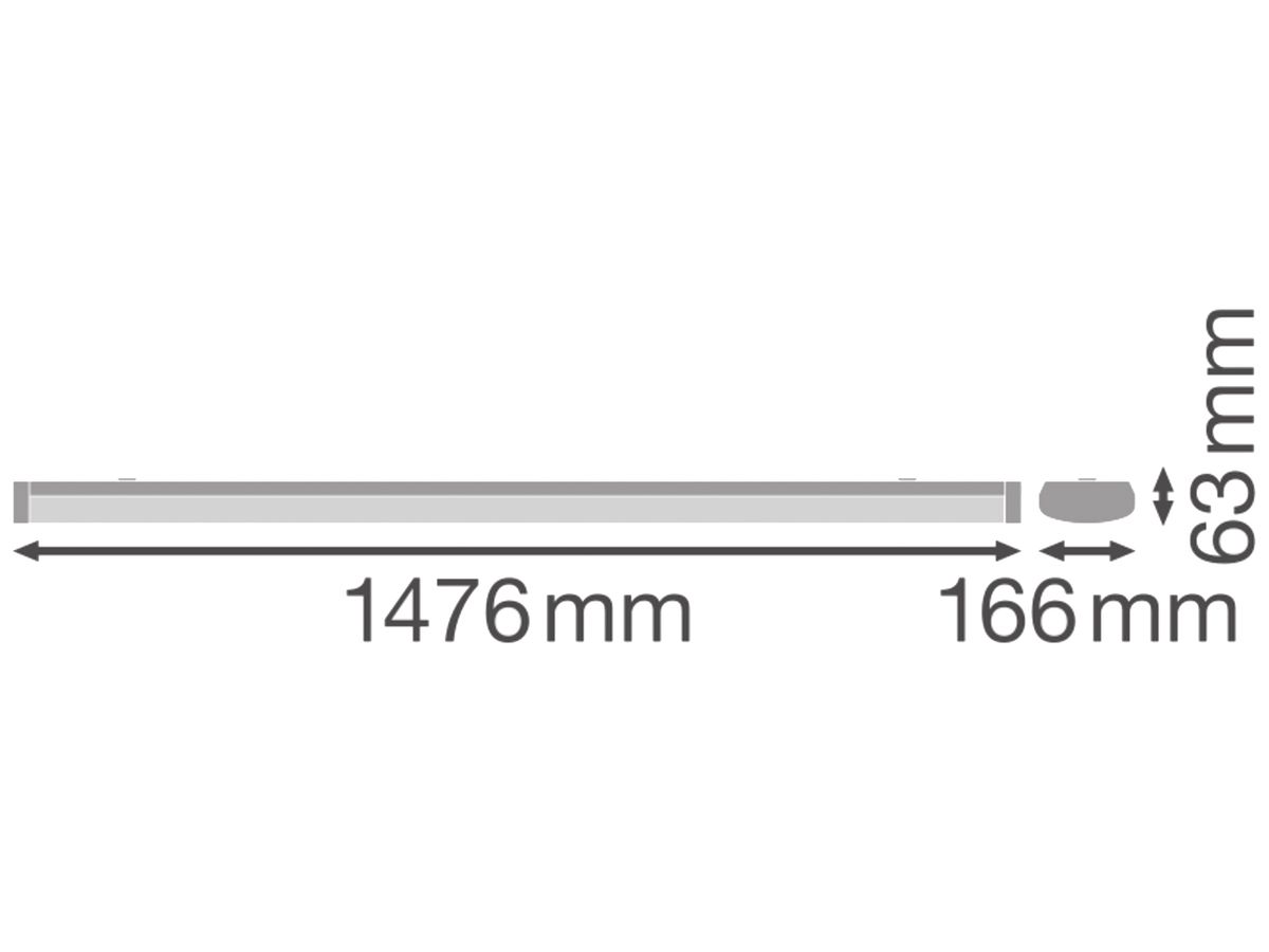 LED-Anbauleuchte LEDVANCE LN SF ZB 45W 5850lm 3000K IP44 DIM cenbat 1476mm