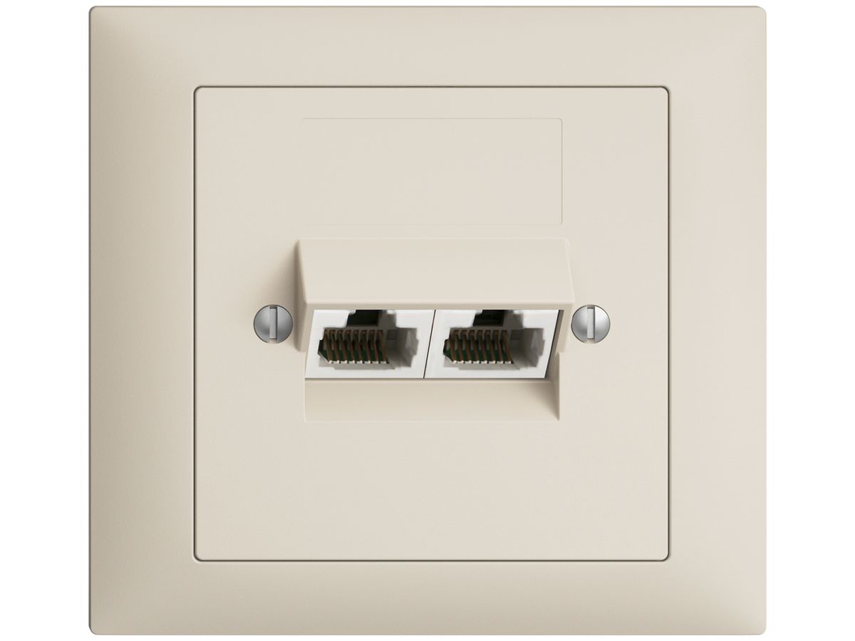 EB-Dose 2×RJ45/u 8P getr. EDIZIOdue crema, ITplus
