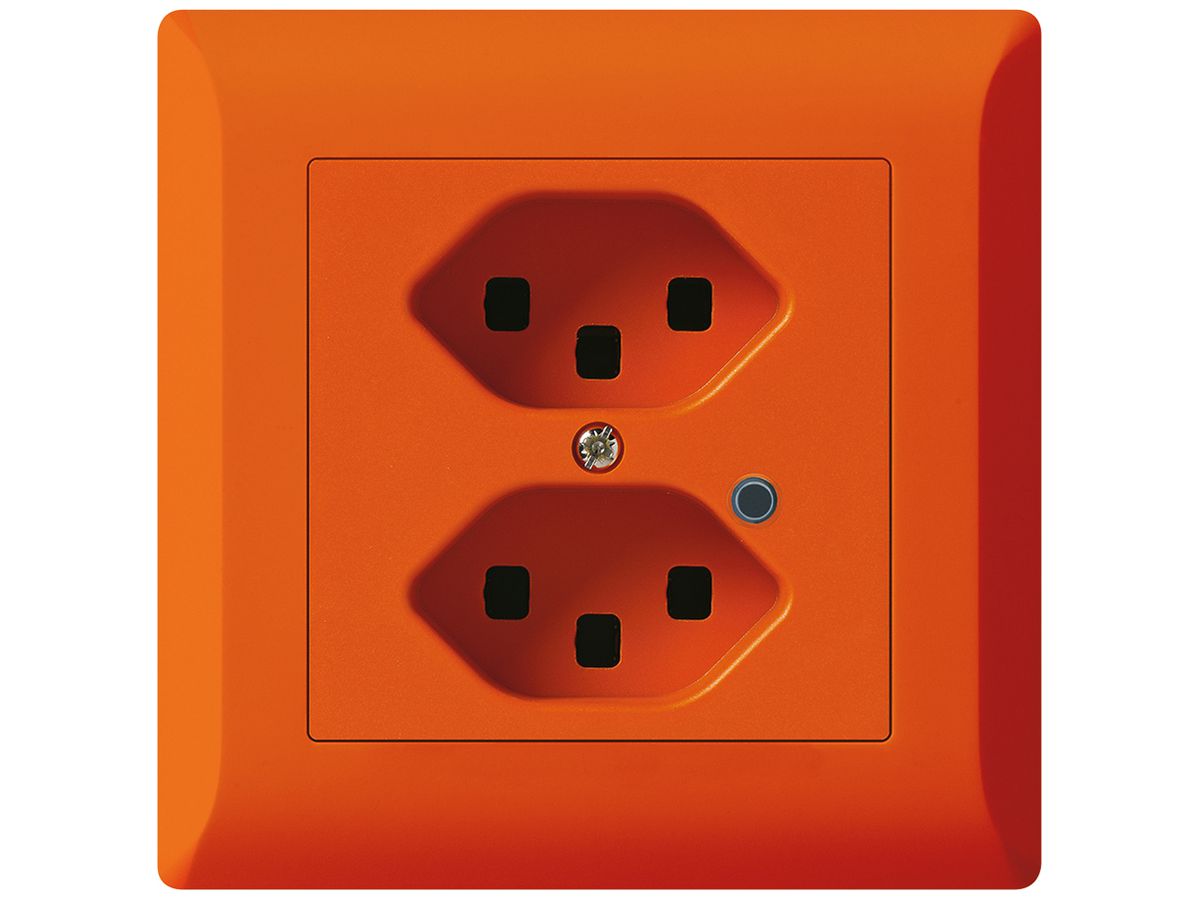 UP-Steckdose Hager kallysto.line 2×T23 beleuchtet C orange