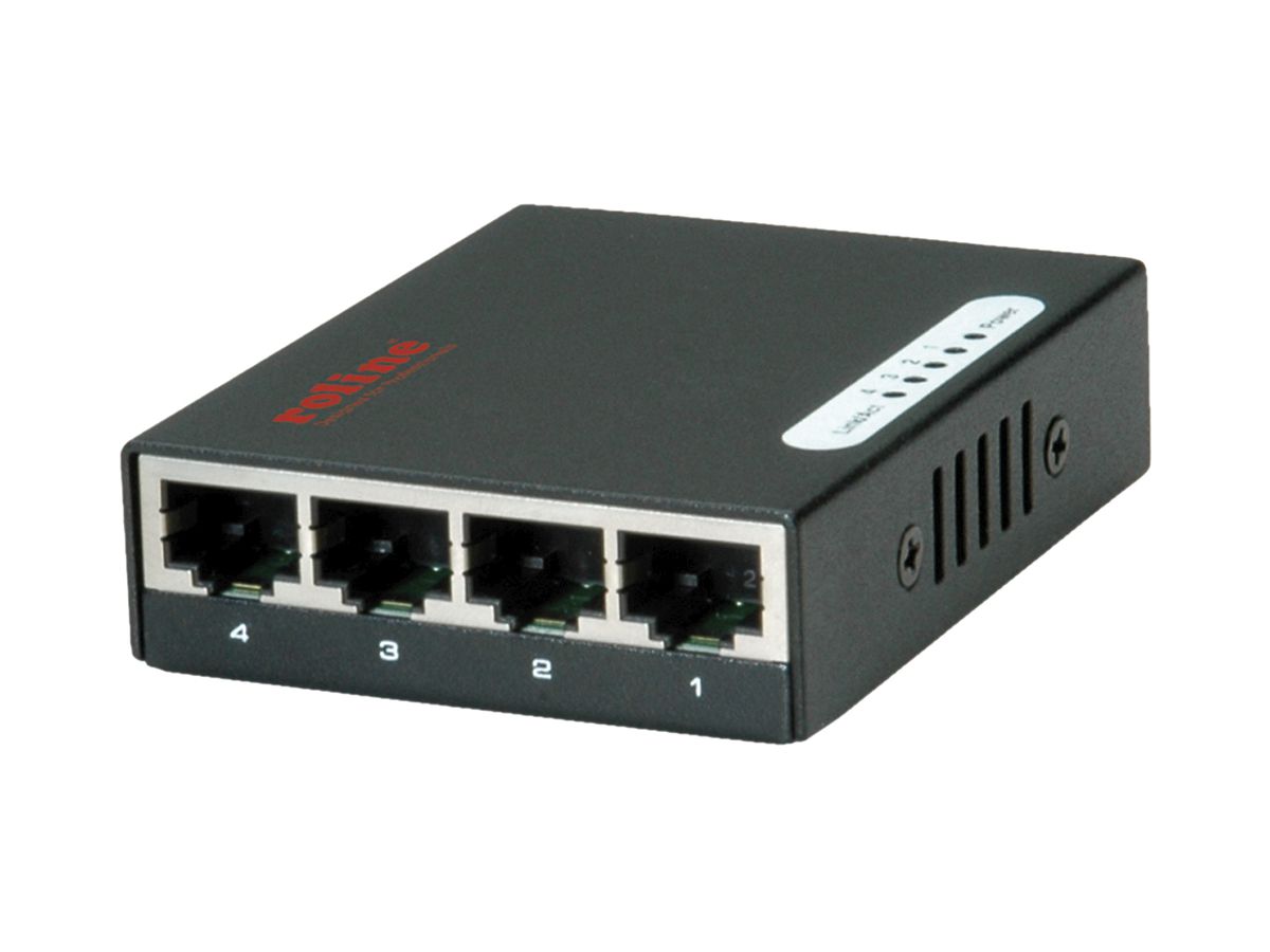 Switch ROLINE, 4-Port 10/100/1000Mbit/s, Auto-Negotiation, Full-Duplex