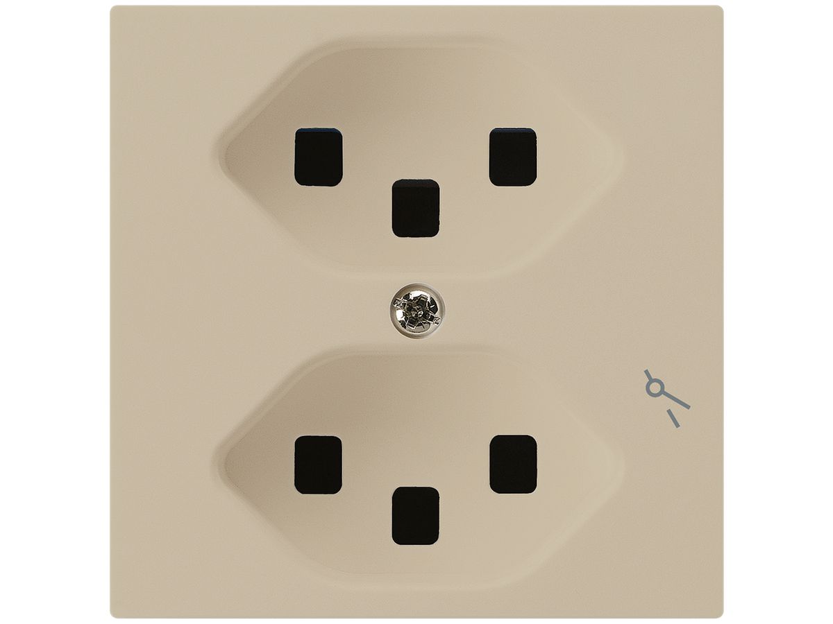 Steckdose Hager kallysto 2×T23 1×S A beige