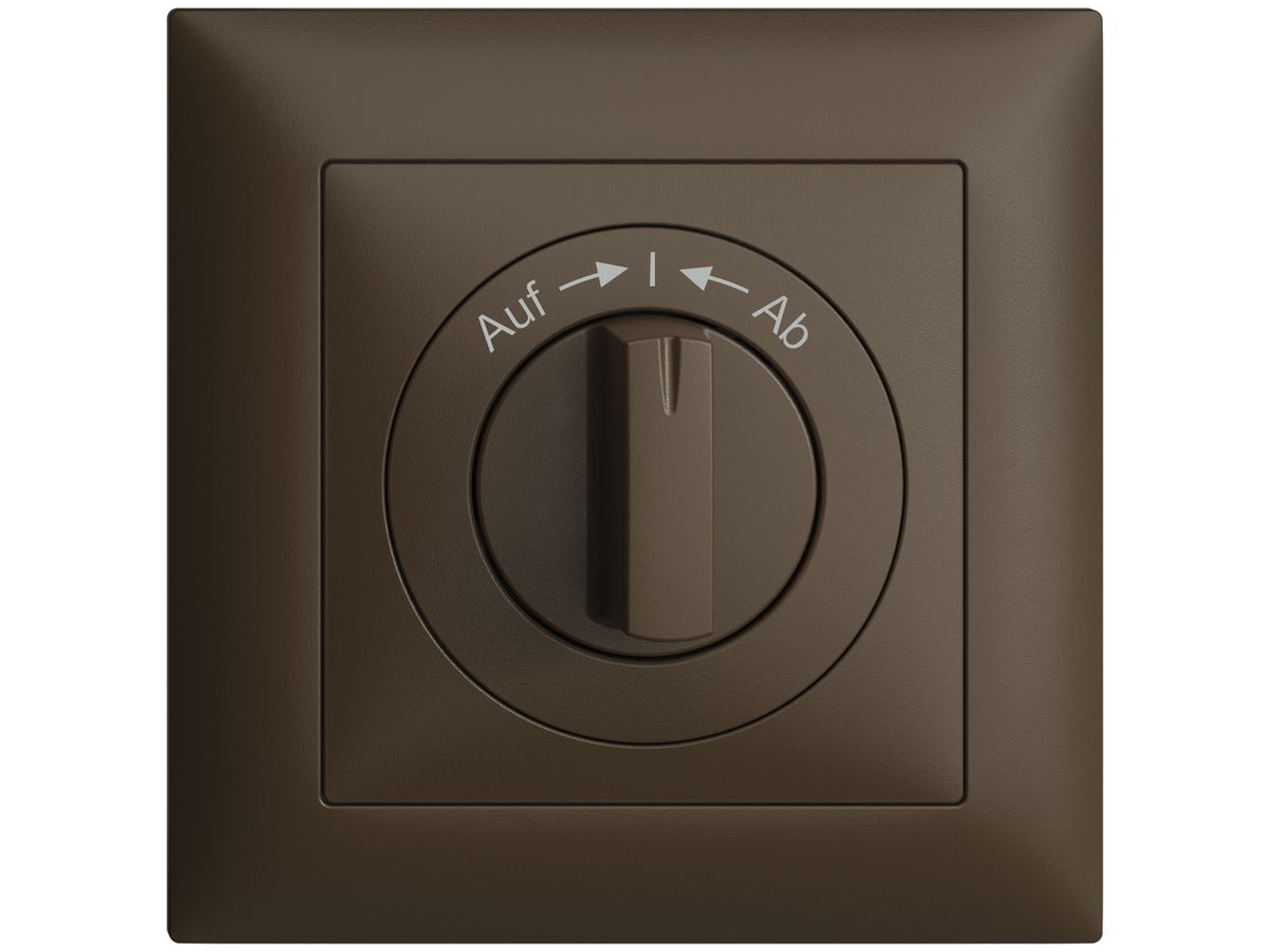 Frontset EDIZIOdue Auf->I<-Ab 88×88mm coffee für Drehschalter