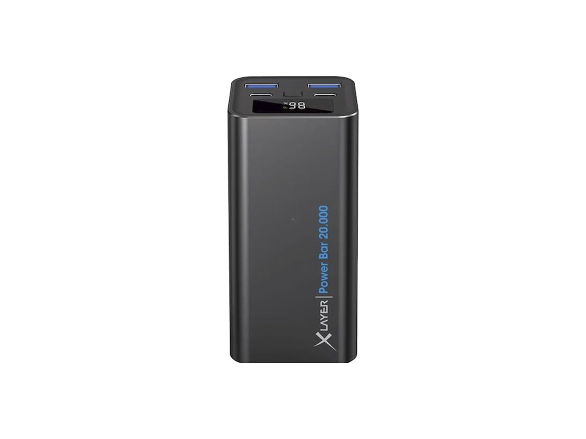 Powerbank XLayer Solid 20000mAh 2×QC 18W 2×PD 65W 105×48×48mm 400g schwarz