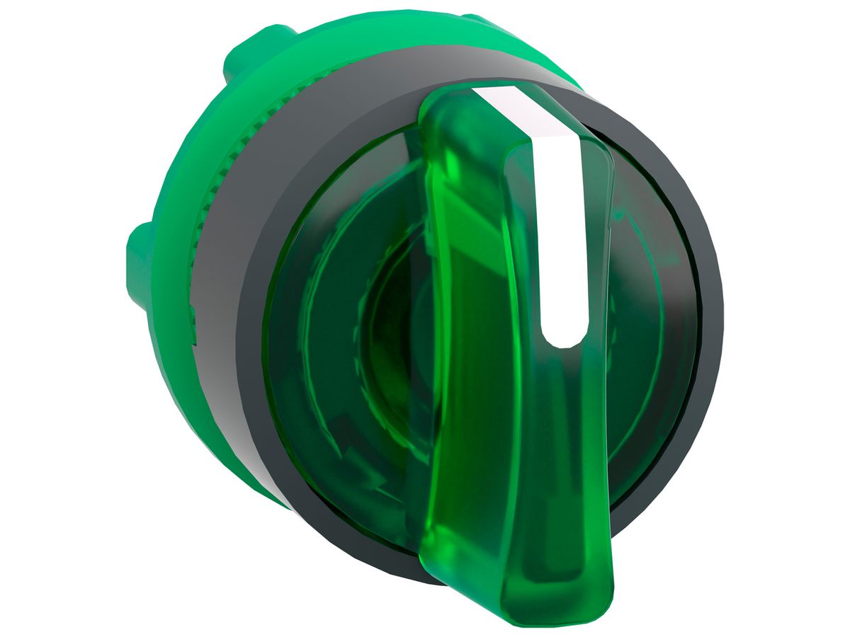 Leuchtwahlschaltervorsatz Harmony XB5 kurzer Drehgriff Ø22.5mm tastend gn