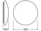 Diffusor LEDVANCE CIRCULAR Kunststoff direkt symmetrisch Ø500mm weiss