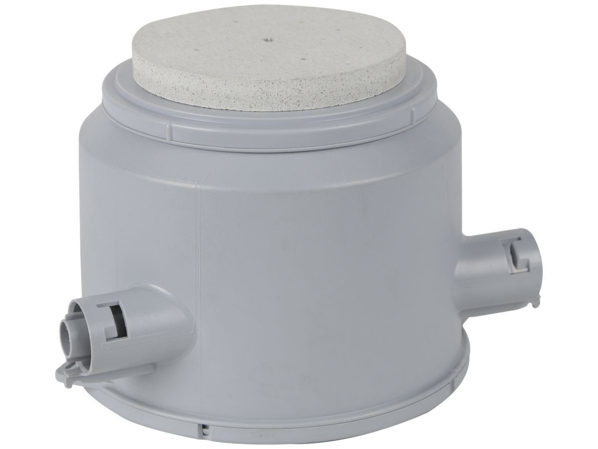 EB-Gehäuse AWAG Ø160×133mm mit Mineralfaserplatte 2×M20/25 für Ex-Leuchten
