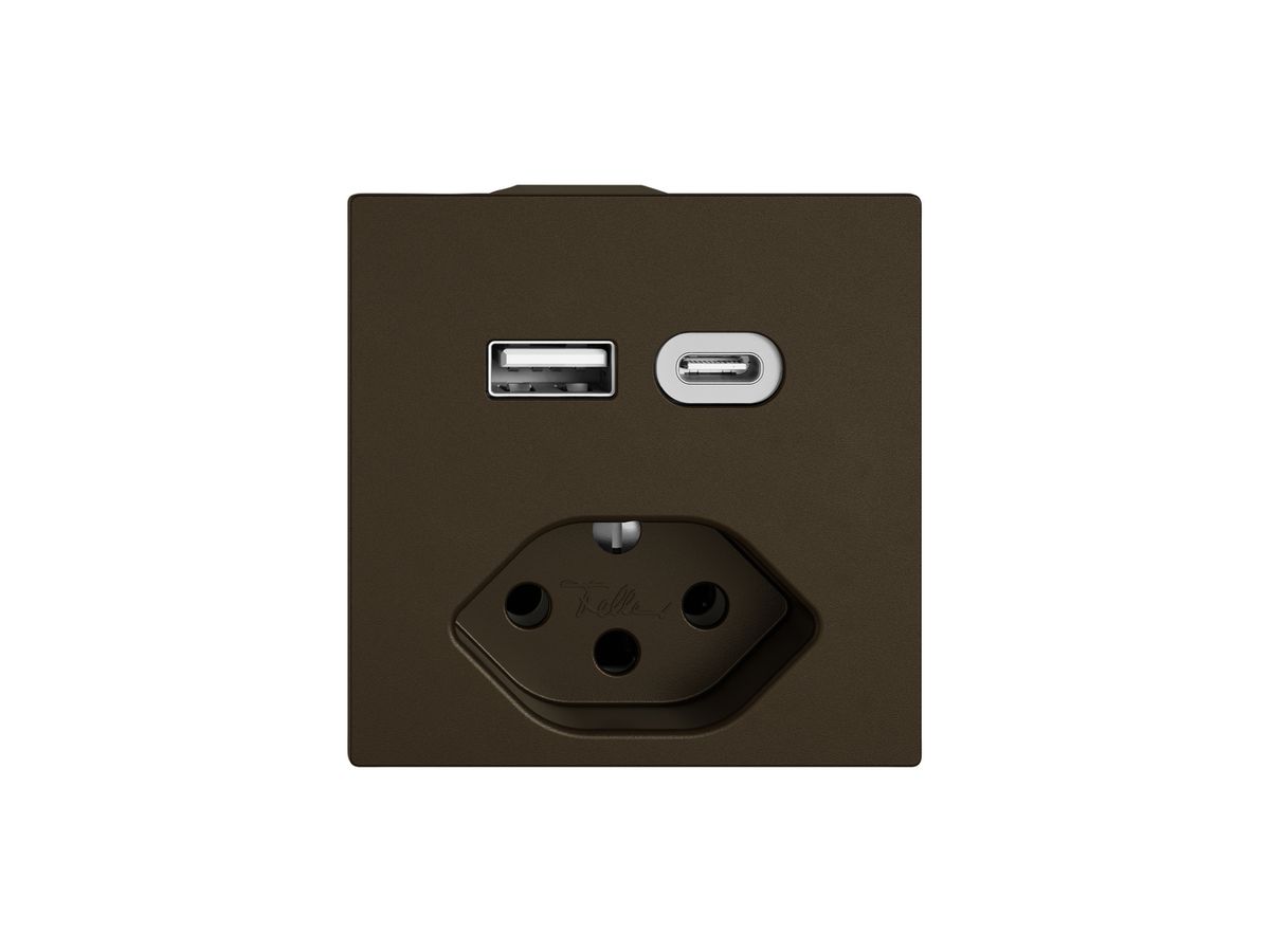 USB-Ladesteckdose EDIZIO.liv SNAPFIX® USB A+C/T13 3A 230VAC br