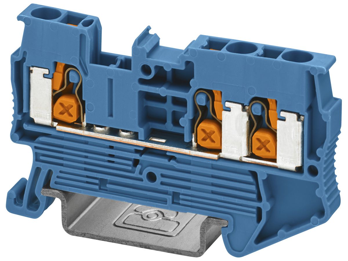 Durchgangs-Reihenklemme PX XT 2,5-TWIN BU 4mm² 24A 800V 3×1 TH35 bl