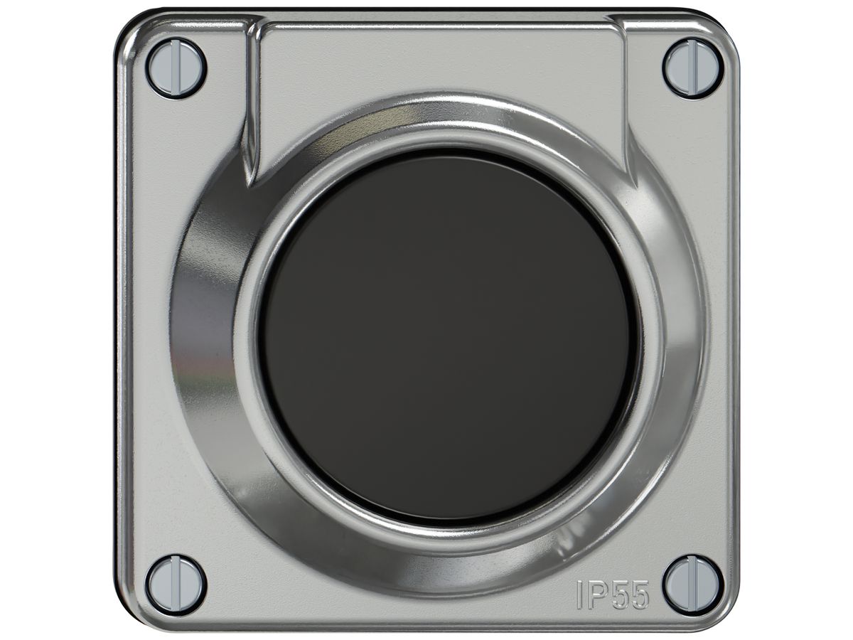 Sonnerie-Drucktaster ELEMENT SNAPFIX® 87×87×26mm alu